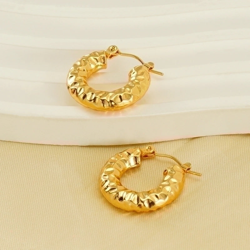 1 Pair Minimalist Water Droplets Polishing Gold Plated Stainless Steel Titanium Steel 18K Gold Plated Earrings