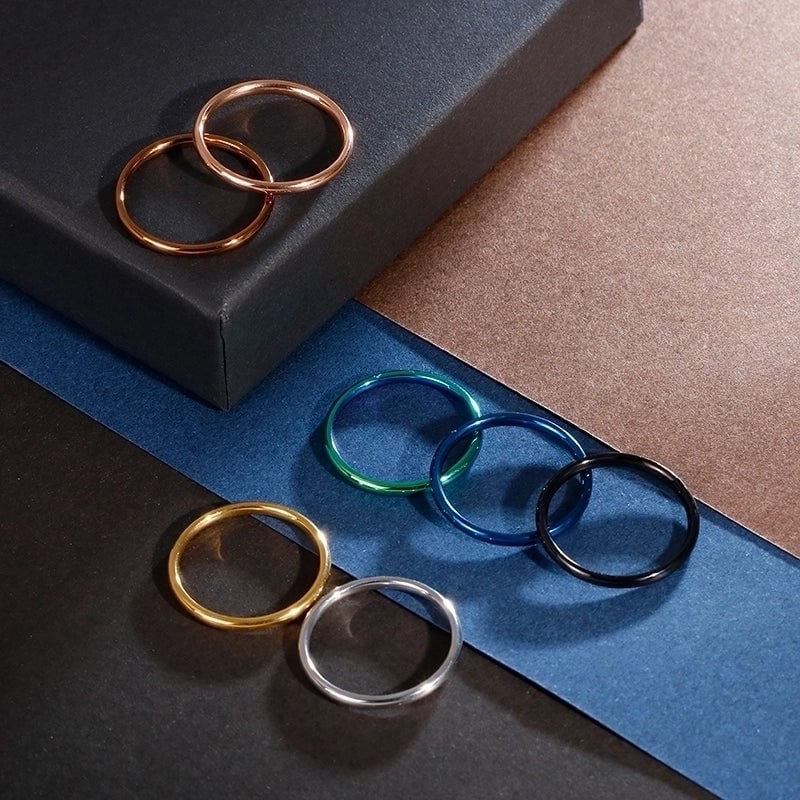 Fashion Round Titanium Steel 18K Gold Plated Polishing Stainless Steel Rings