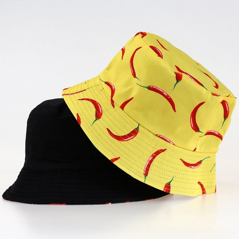 Unisex Minimalist Vegetable Wide Eaves Bucket Hat