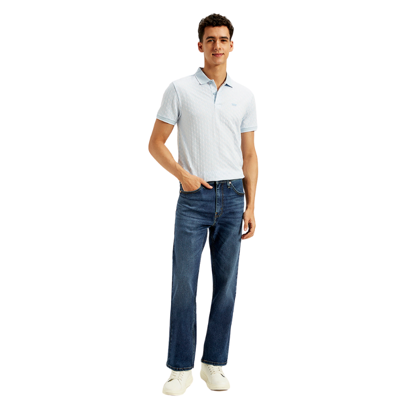 Men Blue Straight Fit Mid Rise Jeans