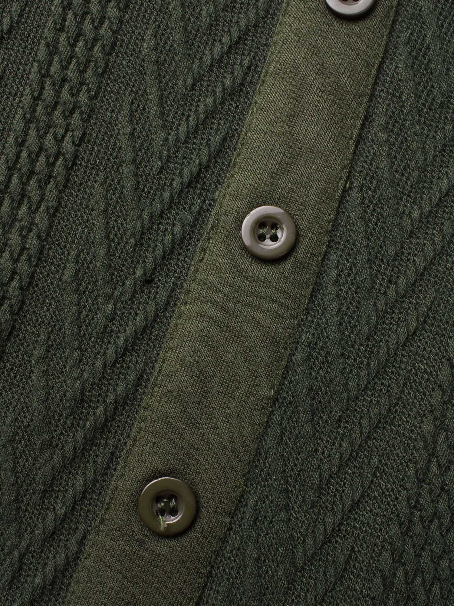 Textured Patchwork Button Detail Midi Dress