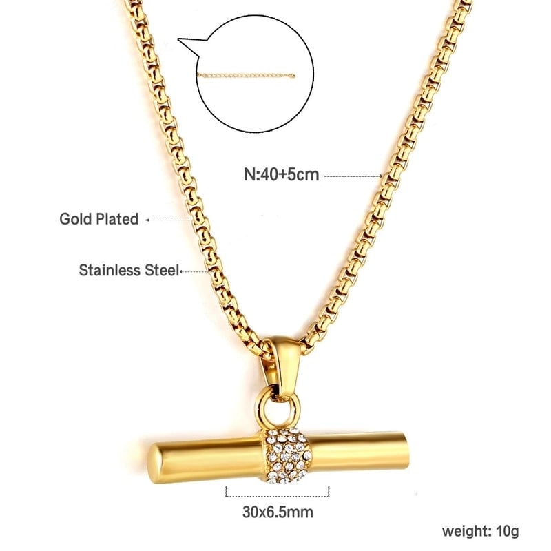 Minimalist Geometric Stainless Steel Titanium Steel Plating Gold Plated Pendant Necklace