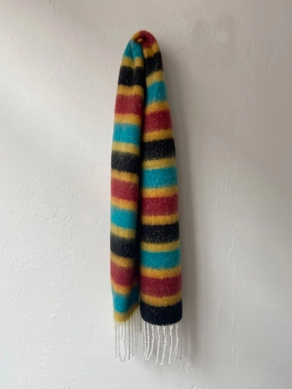 Women's Elegant Basic Color Block Polyester Tassel Scarf