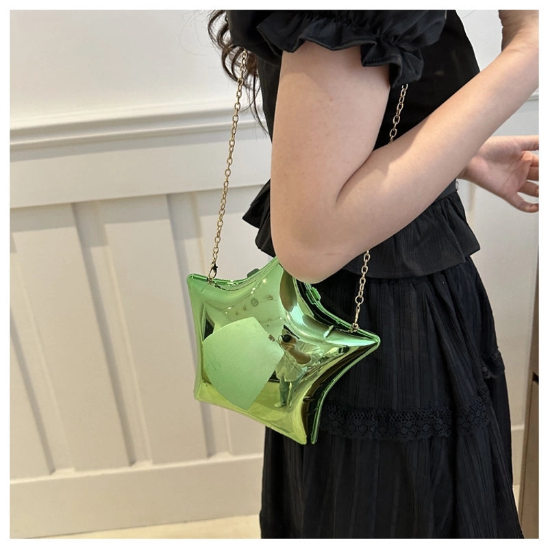 Women's Small Arylic Solid Color Elegant Pentagram Lock Clasp Square Bag