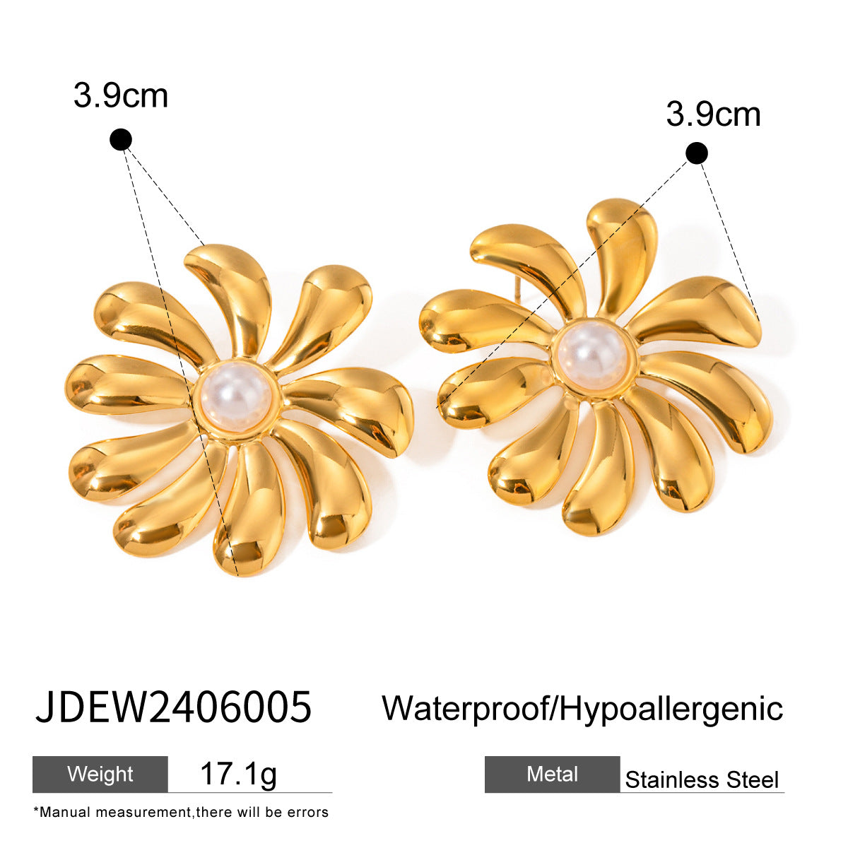 Jie Ding Stainless Steel Pearl Necklace Accessories Stacking Bracelet Flower Titanium Steel Ring