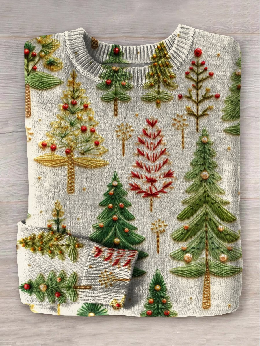 Christmas Tree 3D Art Print Knit Pullover Sweater