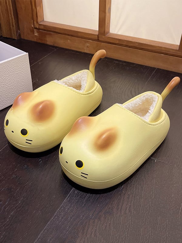 Round-Toe Split-Joint Platform Shoes Slippers