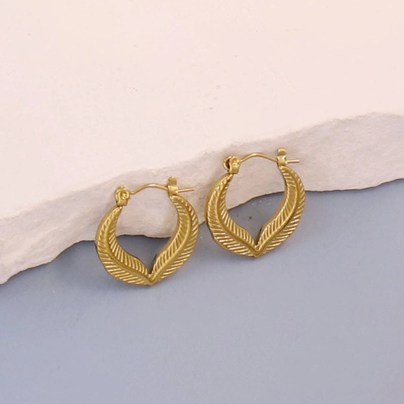 1 Pair Minimalist Pentagram Round Solid Color Plating 304 Stainless Steel 18K Gold Plated Earrings