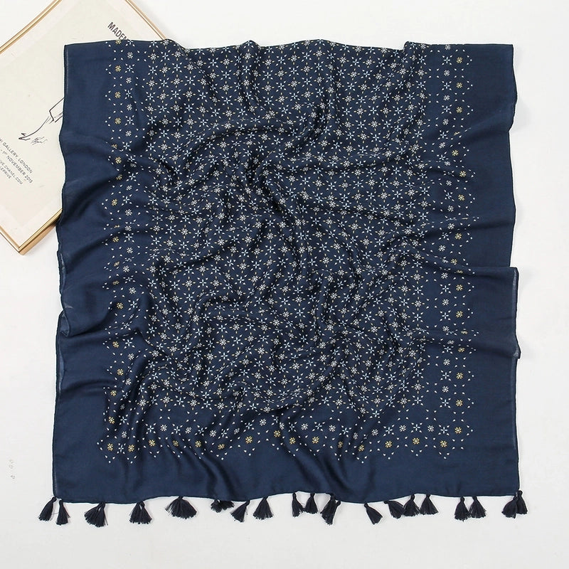 Women's Sweet Pastoral Flower Polyester Silk Scarf