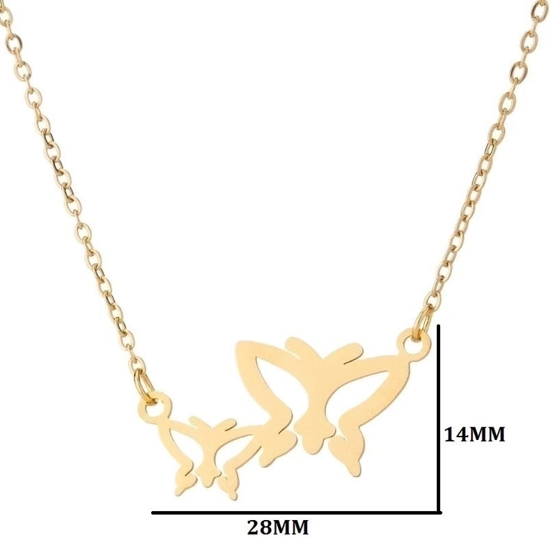 Fashion Butterfly 201 Stainless Steel 18K Gold Plated Plating Stainless Steel Necklaces