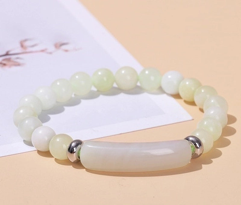 Minimalist Geometric Stainless Steel Natural Stone Polishing Bracelets