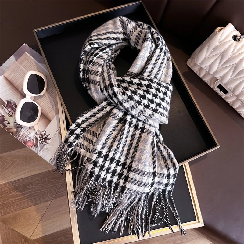 Unisex Business Basic Minimalist Tassel Imitation Cashmere Polyester Scarf