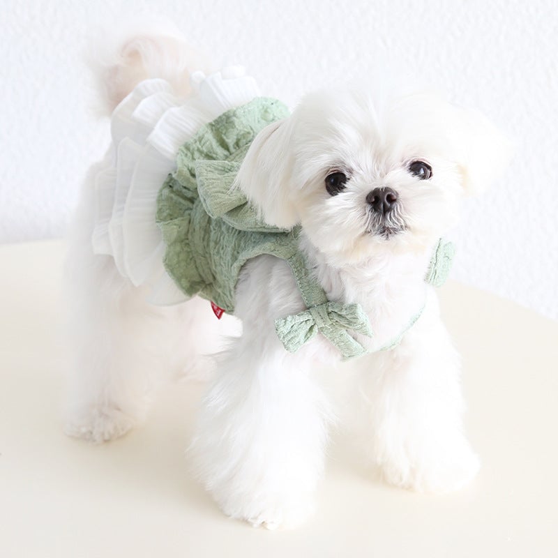 Sweet Big Bow Dog Cat Chiffon Dress