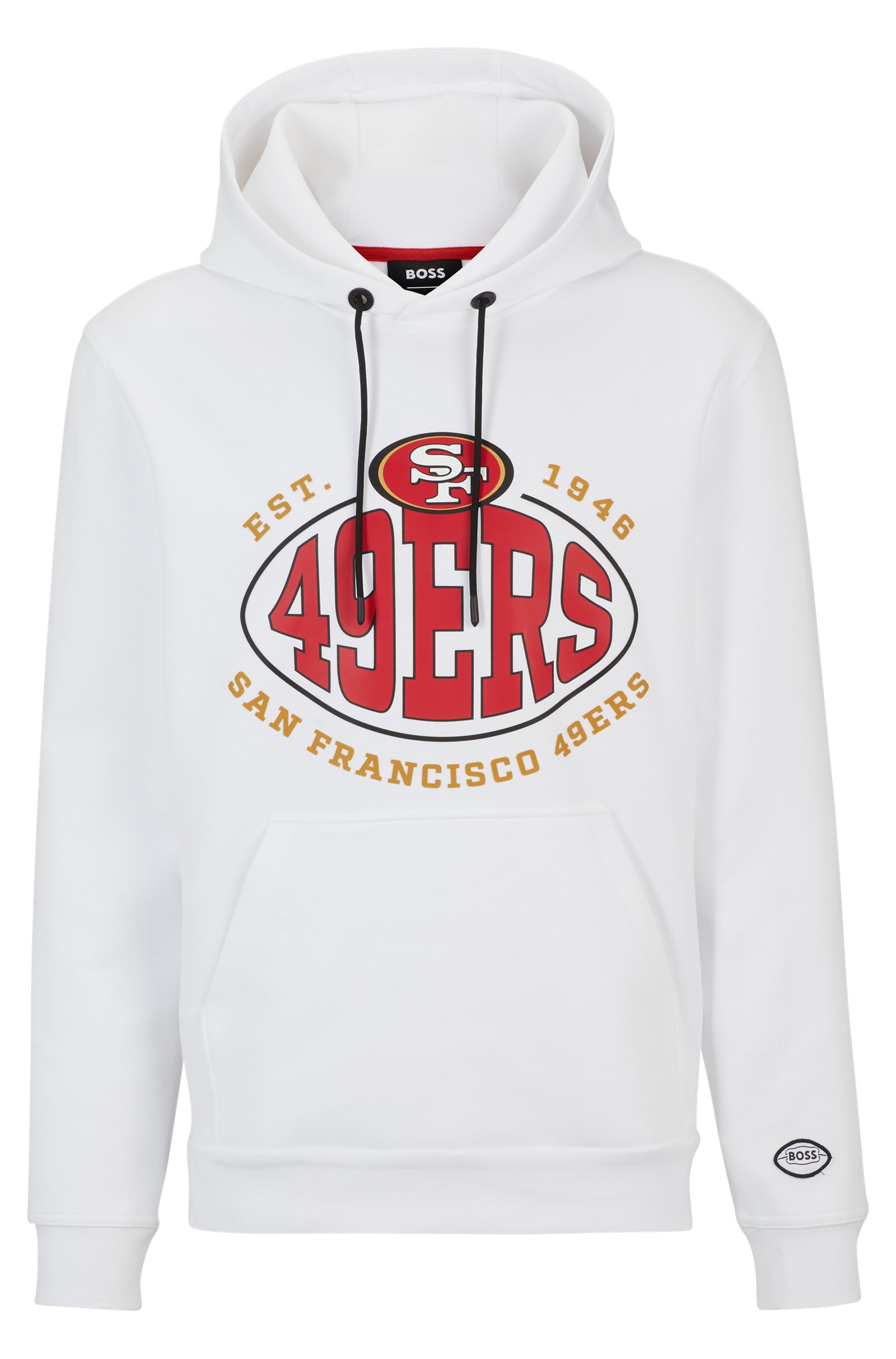 BOSS X NFL COTTON-BLEND HOODIE WITH COLLABORATIVE BRANDING