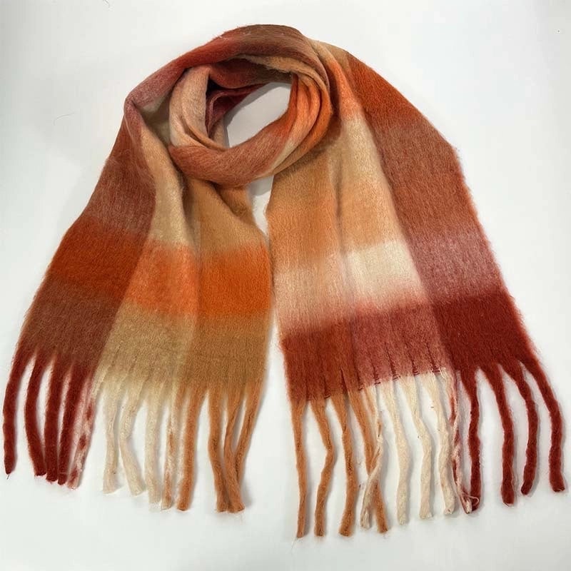 Women's Vacation Minimalist Multicolor Polyester Tassel Scarf