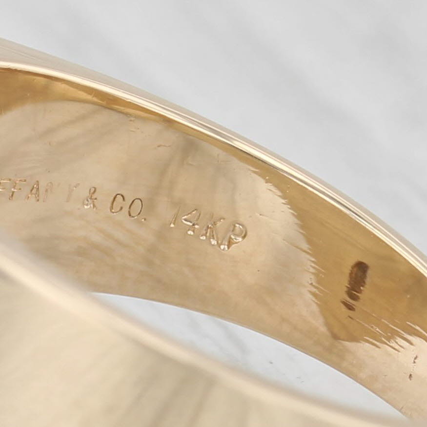Tiffany & Co Levi's Jeans Pocket Signet Ring 14k Yellow Gold Size 10.25 Signet