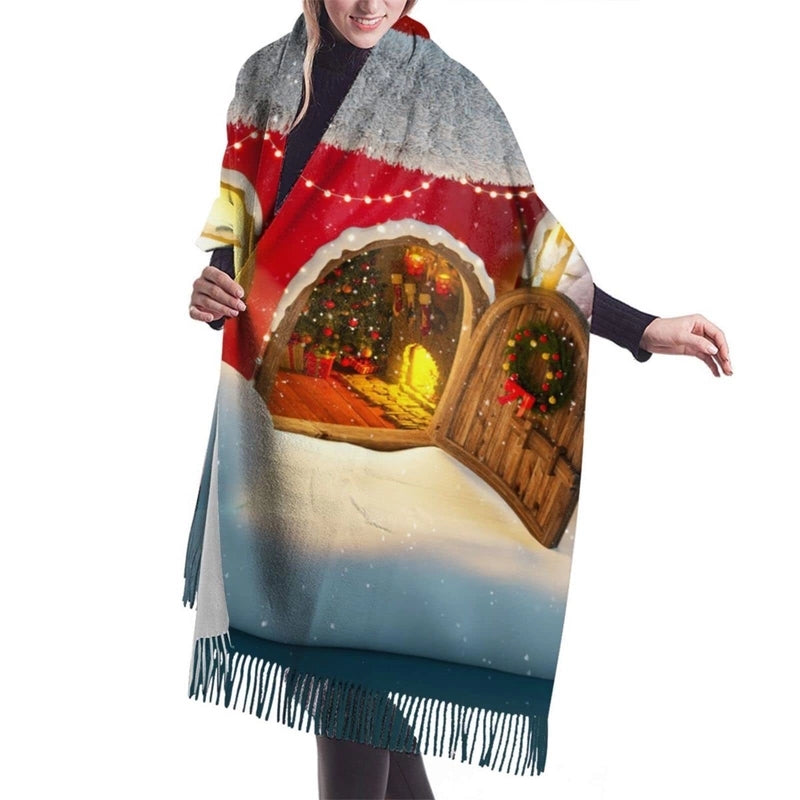 Women's IG Style Animal Letter Elk Imitation Cashmere Scarf