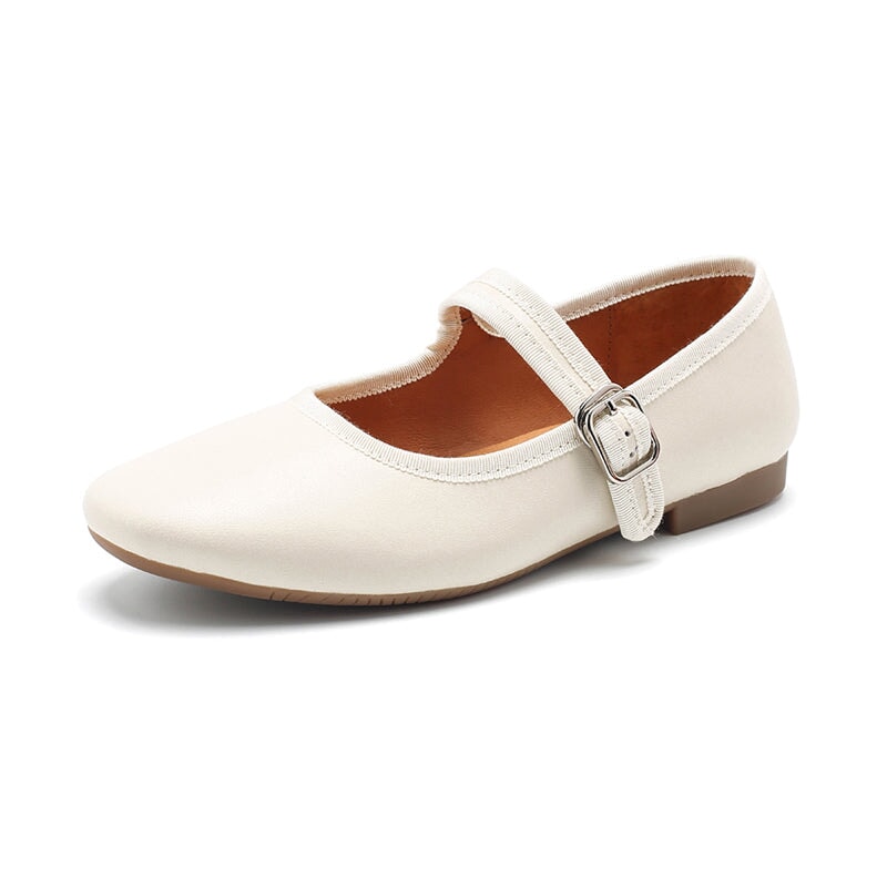 Handmade Leather Womens Michaela Mary Jane Flats in 9 Colors
