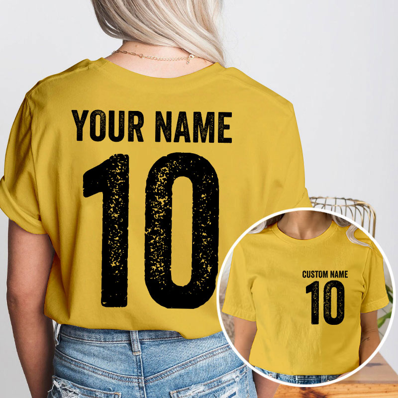 Name And Back Number Teacher Two Sided T-Shirt