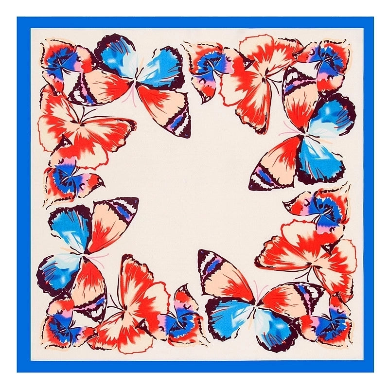 Ladies New 60cm Simulation Silk Twill Silk Carriage Flower Square Scarf