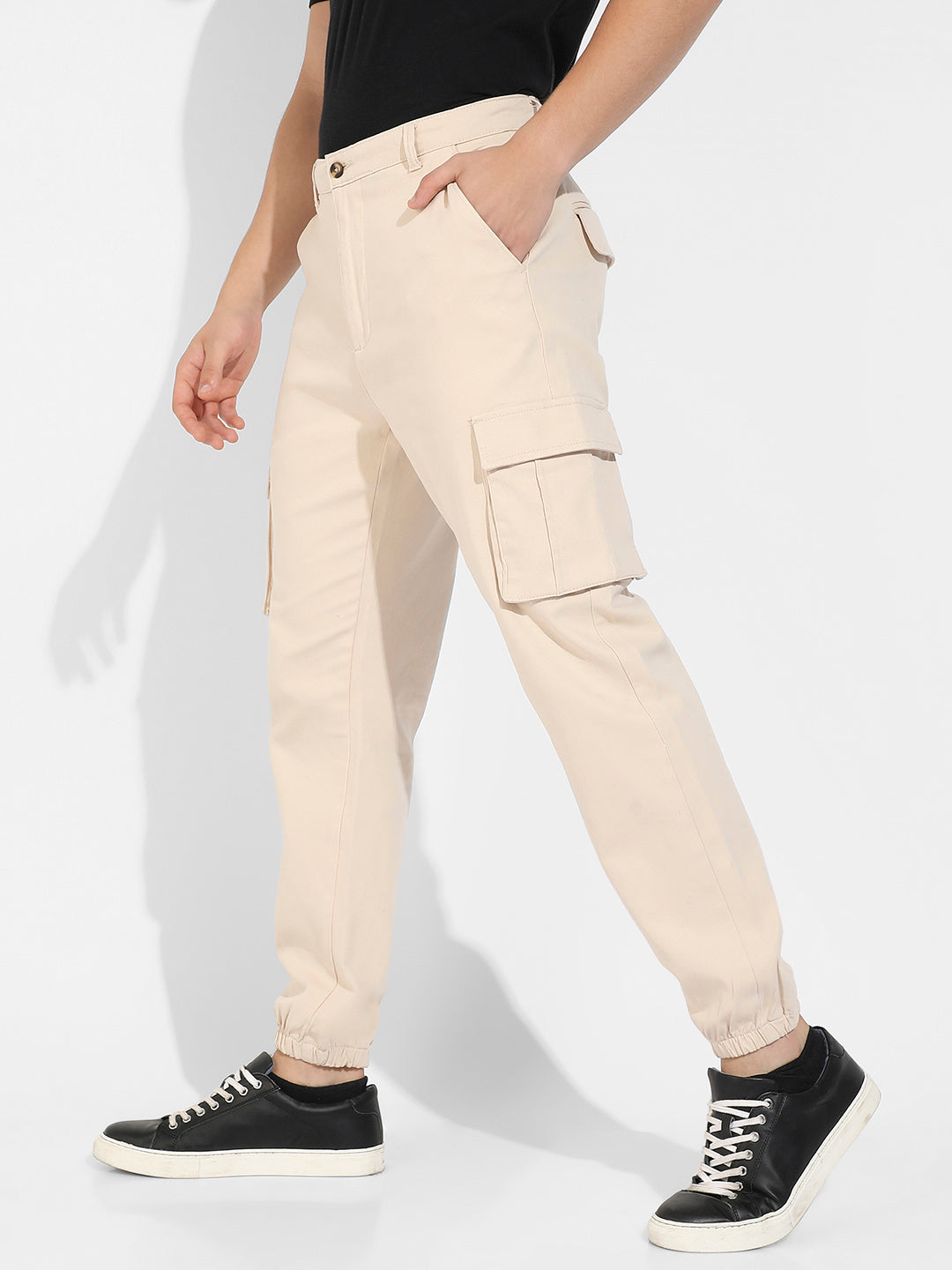 Cuffed Hem Cargo Trousers