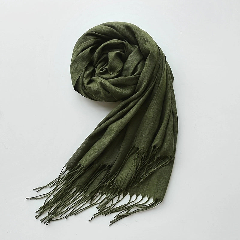 Unisex Minimalist Solid Color Polyester Scarf