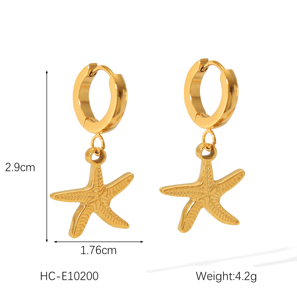 Customized Marine Titanium Steel Earrings Stainless Steel Crab Starfish Shell Earrings Earrings