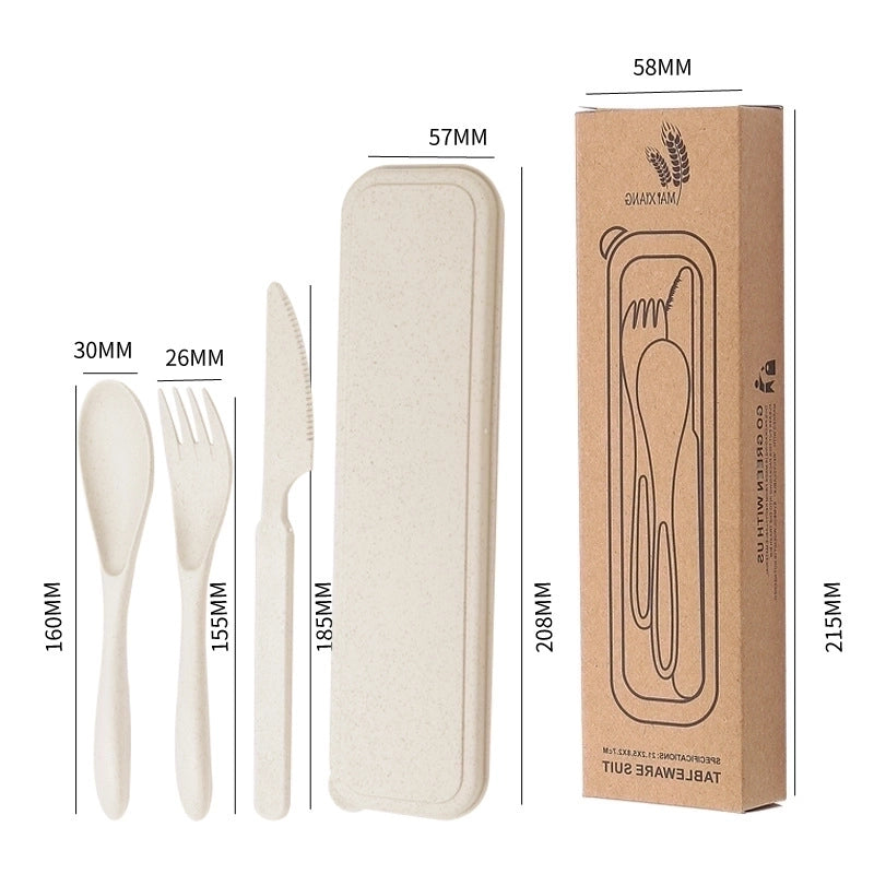 Casual Solid Color Wheat Straw Tableware 1 Set