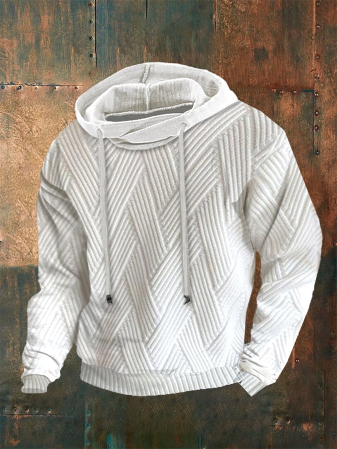 Men'S Plaid Print Long Sleeve Casual Hoodie