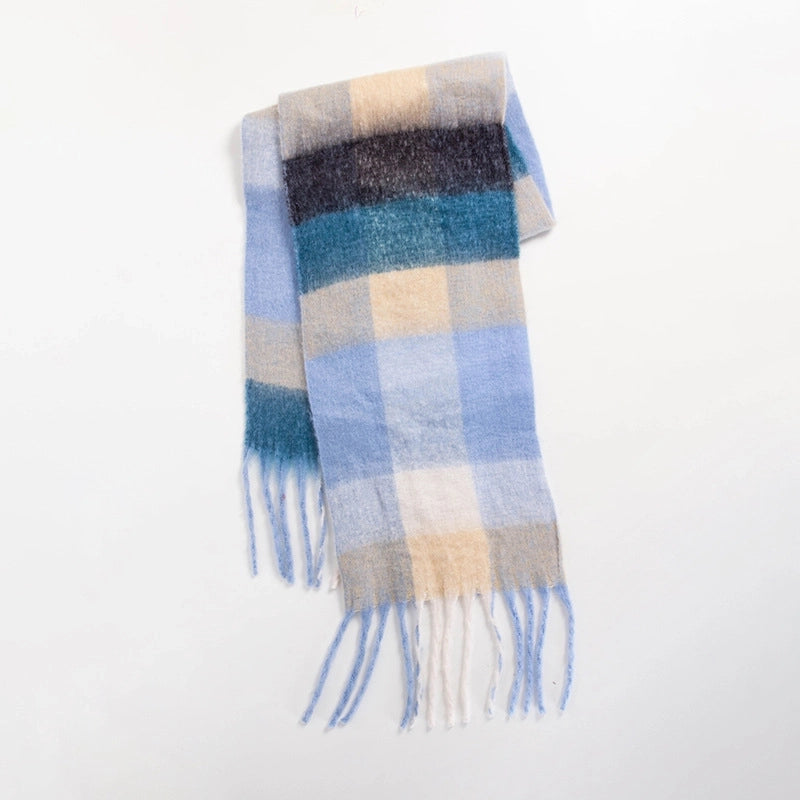 Women's Sweet Color Block Polyester Scarf
