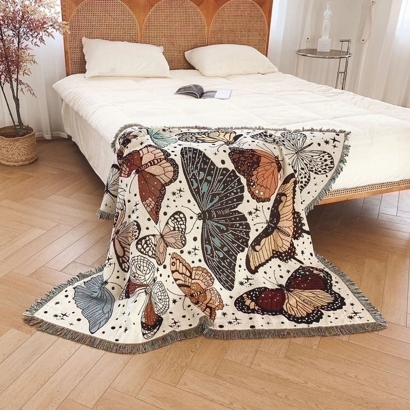 Casual Butterfly Cotton Blanket