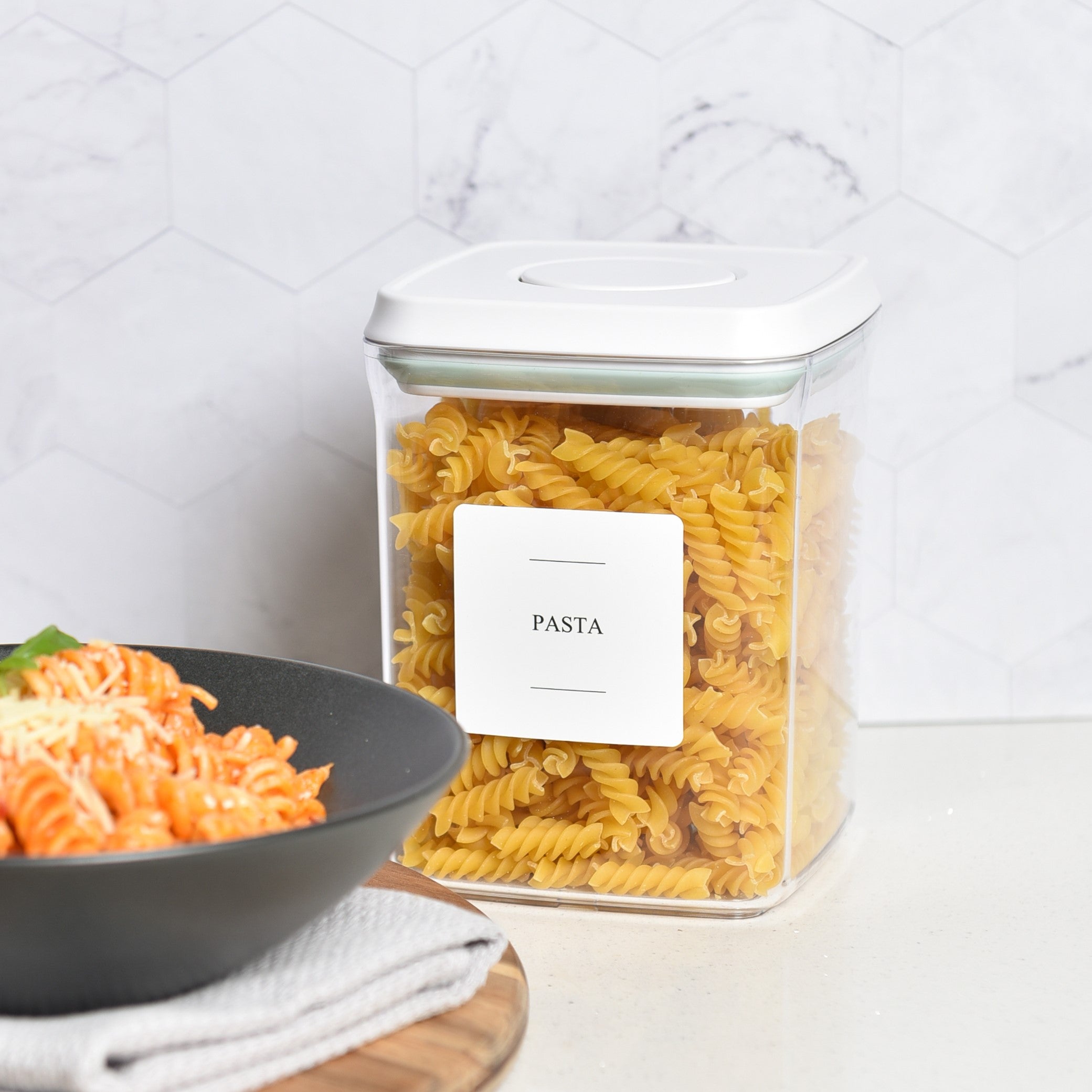 Push Top Pantry Container 1.5L - White Lid