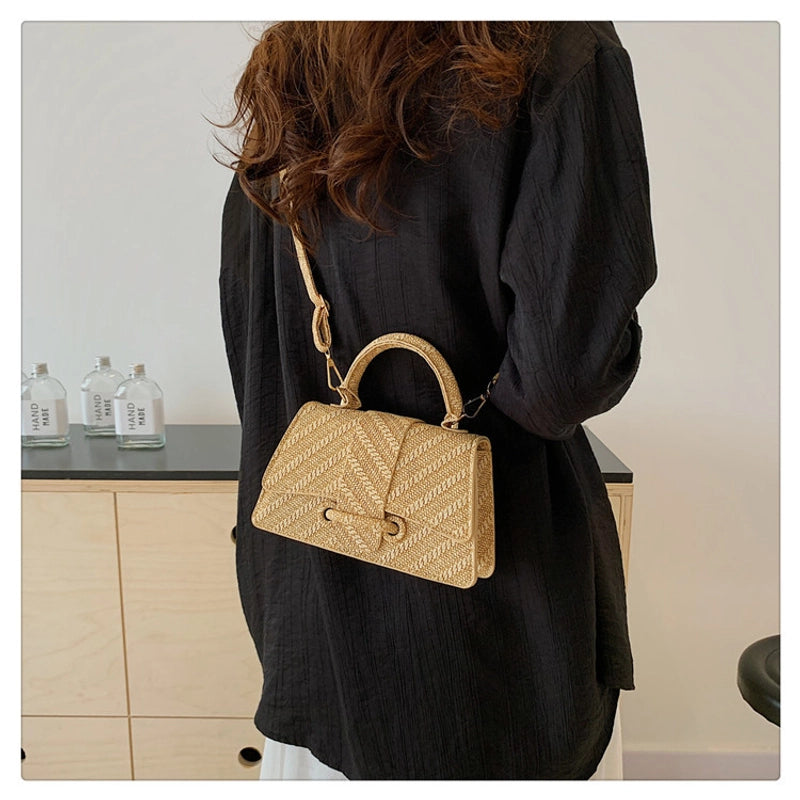 Women's Medium Nylon Solid Color Basic Classic Style Square Flip Cover Crossbody Bag
