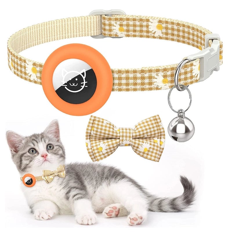 Cute Polyester Lattice Flower Bow Knot Pet Collar