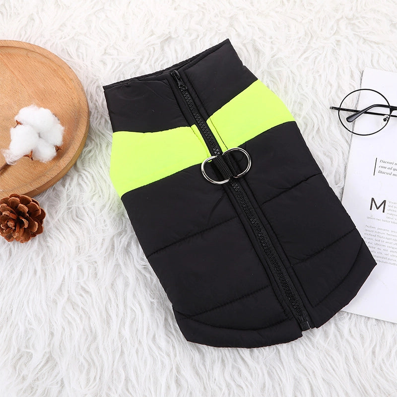Autumn And Winter Pet Ski Clothing Dog Outdoor Cotton Clothes Vest Breathable Pet Products Dog Cotton Clothes