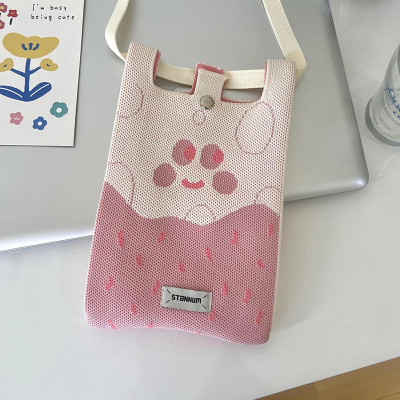 Women's Polyester Printing Animal Color Block Cute Square Buckle Shoulder Bag Phone Wallets