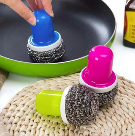 Kitchen Stainless Steel Wire Ball Brush Sponges Scrubbers