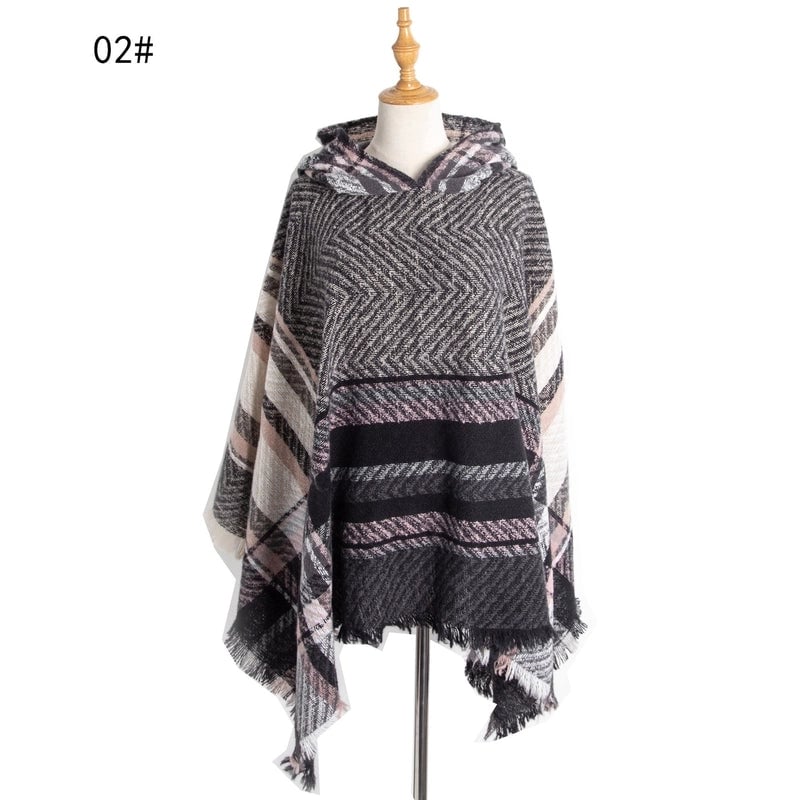 Women's Streetwear Lattice Polyester Tassel Shawl