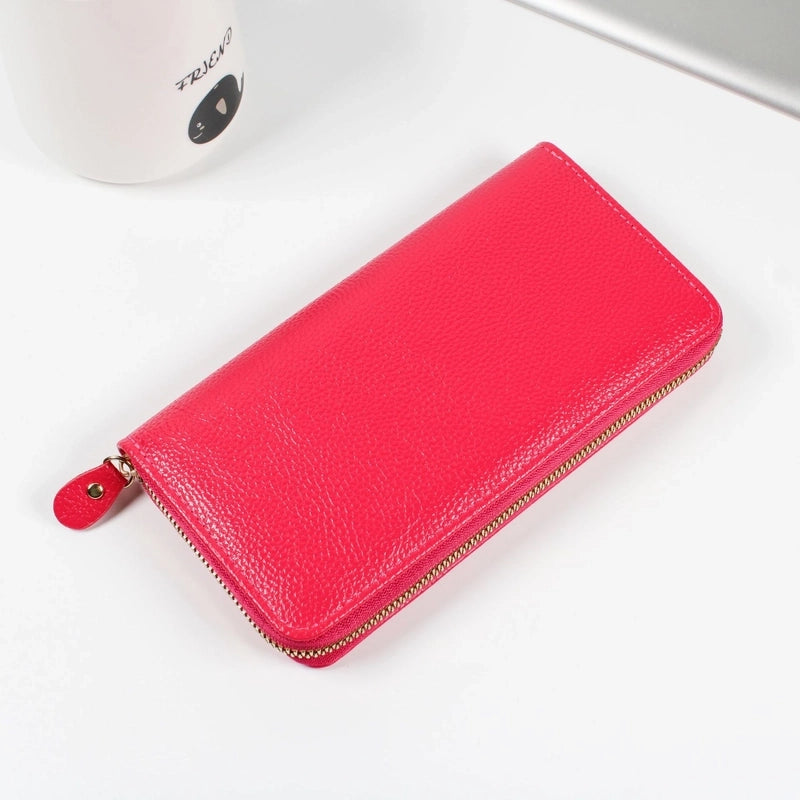 Women's All Seasons Pu Leather Solid Color Basic Square Zipper Long Wallet