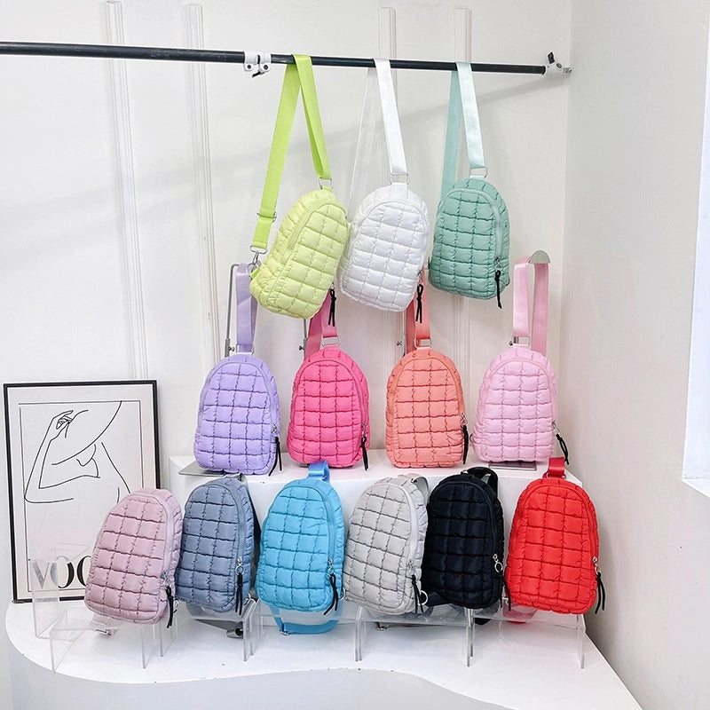 Women's Medium Polyester Solid Color Streetwear Square Zipper Fanny Pack