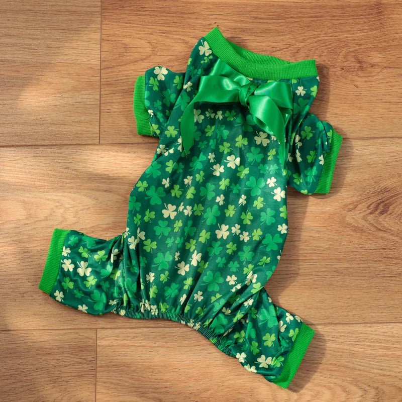 Casual Cute Polyester St. Patrick Shamrock Pet Clothing
