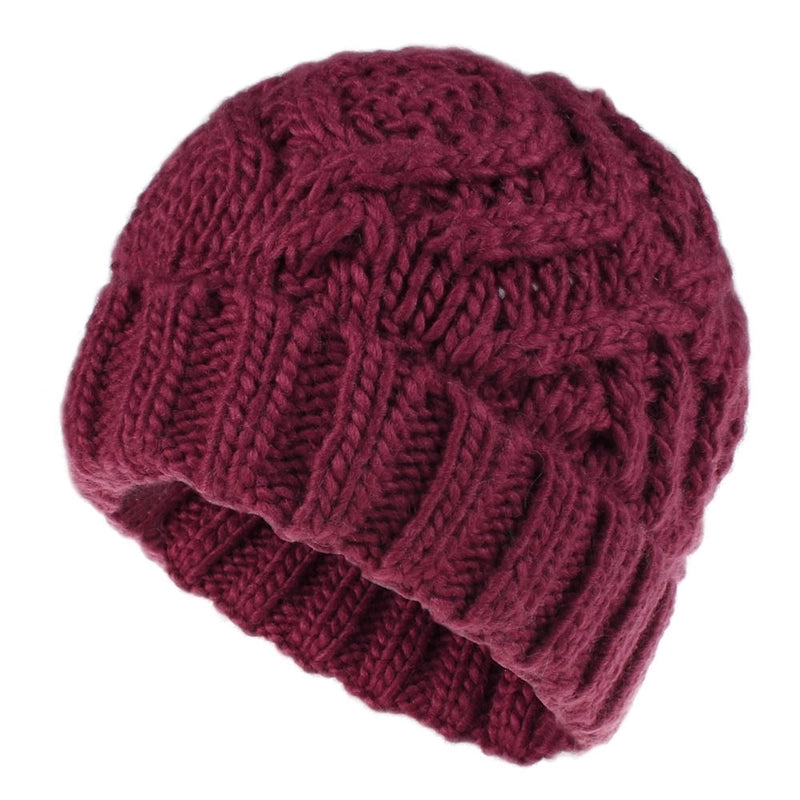 Explosions Diamond Square Soft Coarse Wool Knitted Hat Women's Hat Fashion Autumn And Winter Wool Hat
