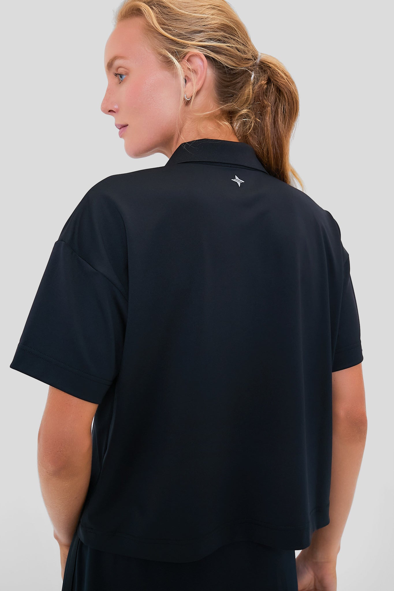 Black Cropped Caroline Polo