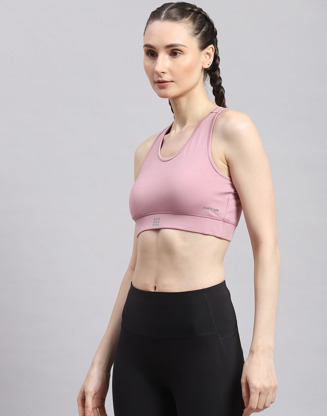 Women Purple Solid Sports Bra