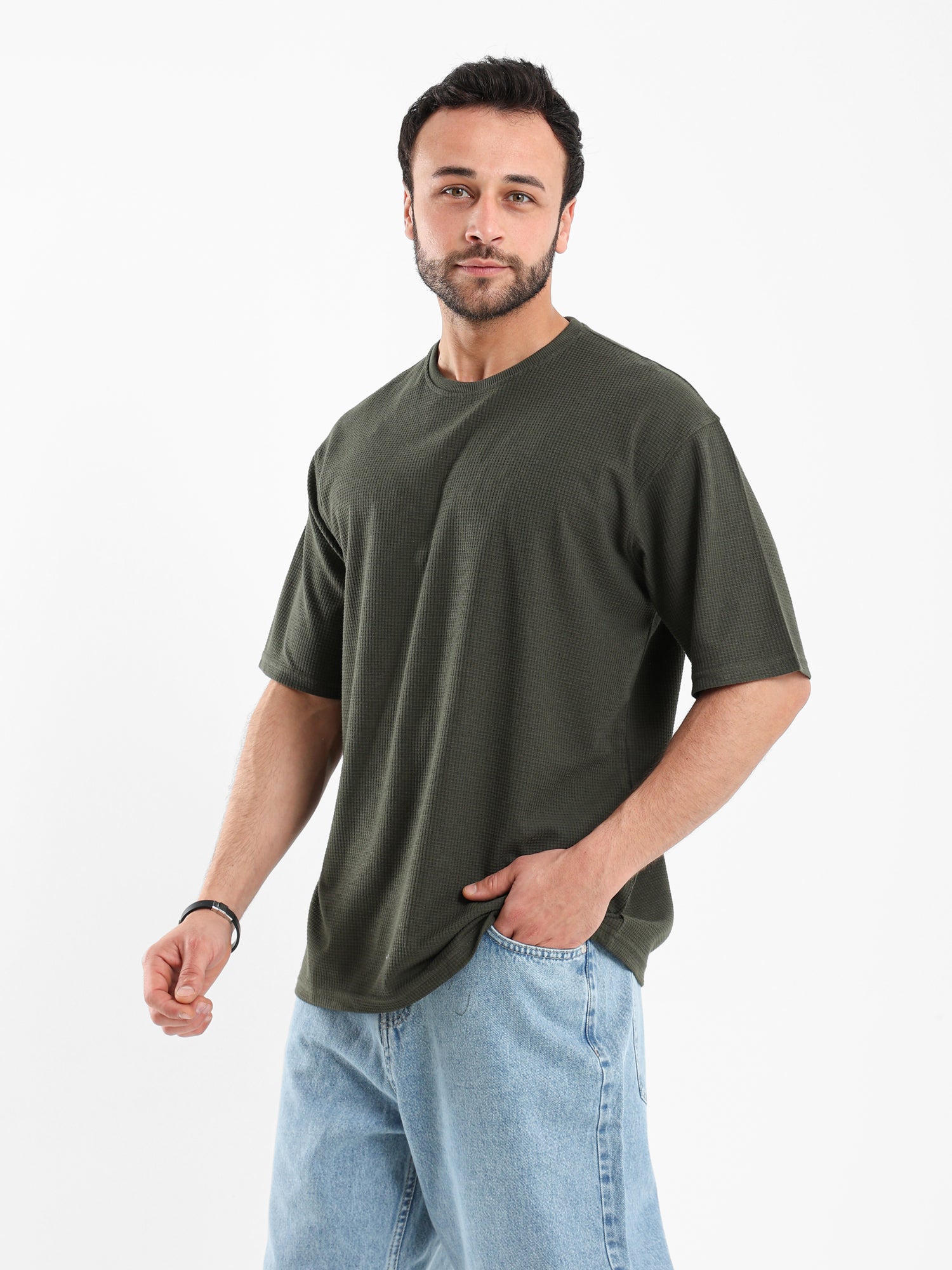 Waffle Knit Oversized T Shirt