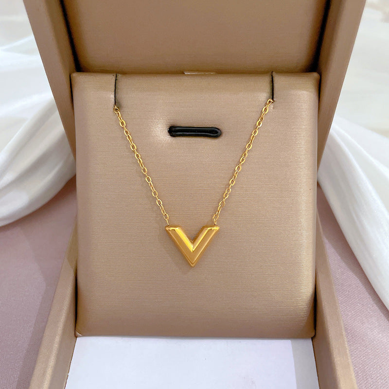 2 Pieces Cartoon Leaf Gourd Lily Of The Valley Geometric Titanium Steel Electroplating Necklaces
