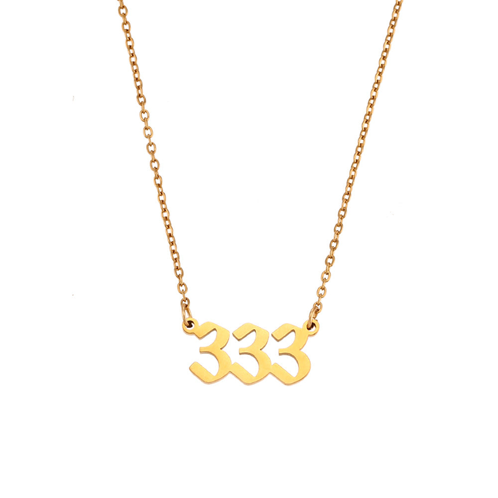 Fashion Number Geometric Stainless Steel 18K Gold Plated Necklaces