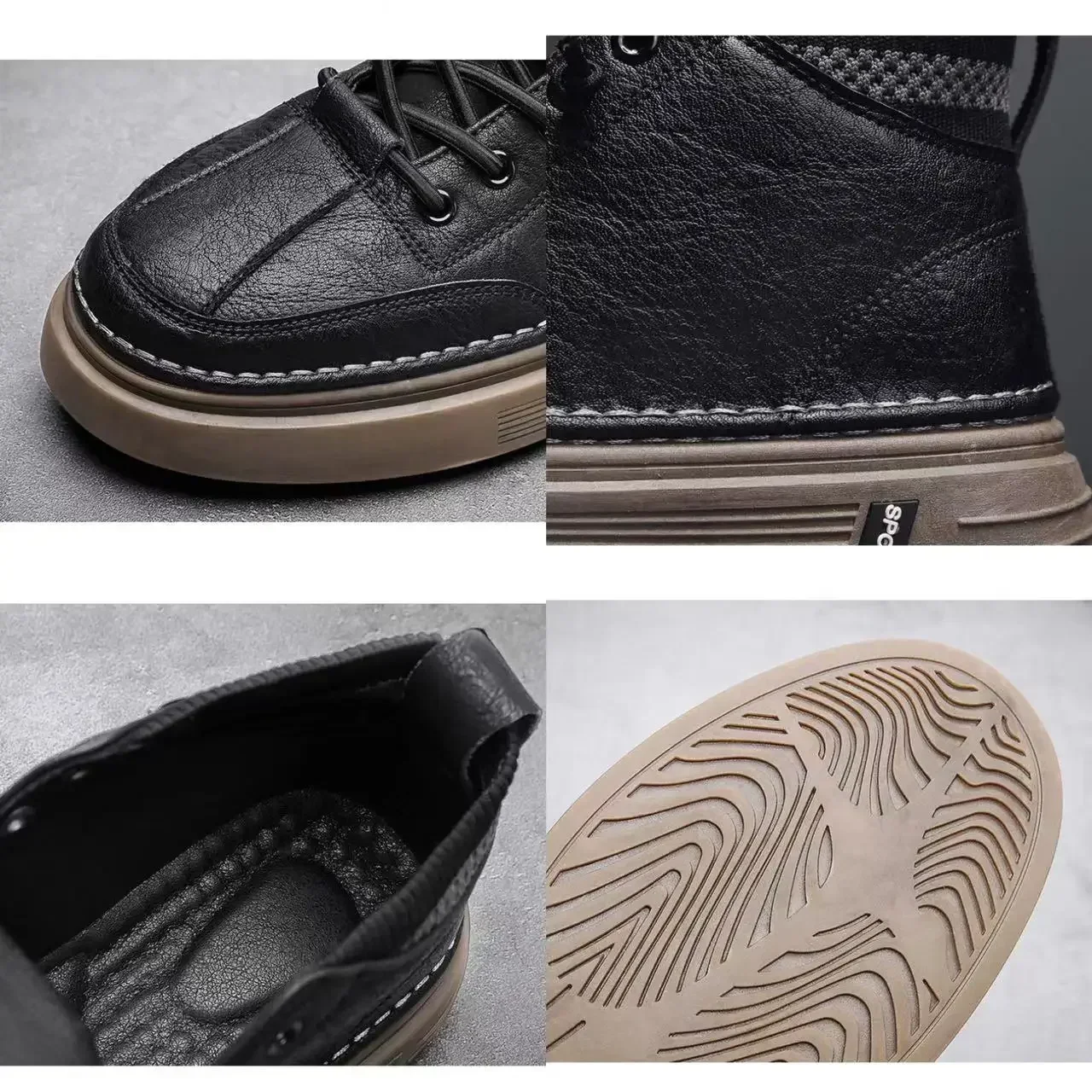 flats Trend Men's Casual Leather Shoes   for Men High-top Black Casual Male Sneakers Platform Ankle Boots Tênis Masculino 2025