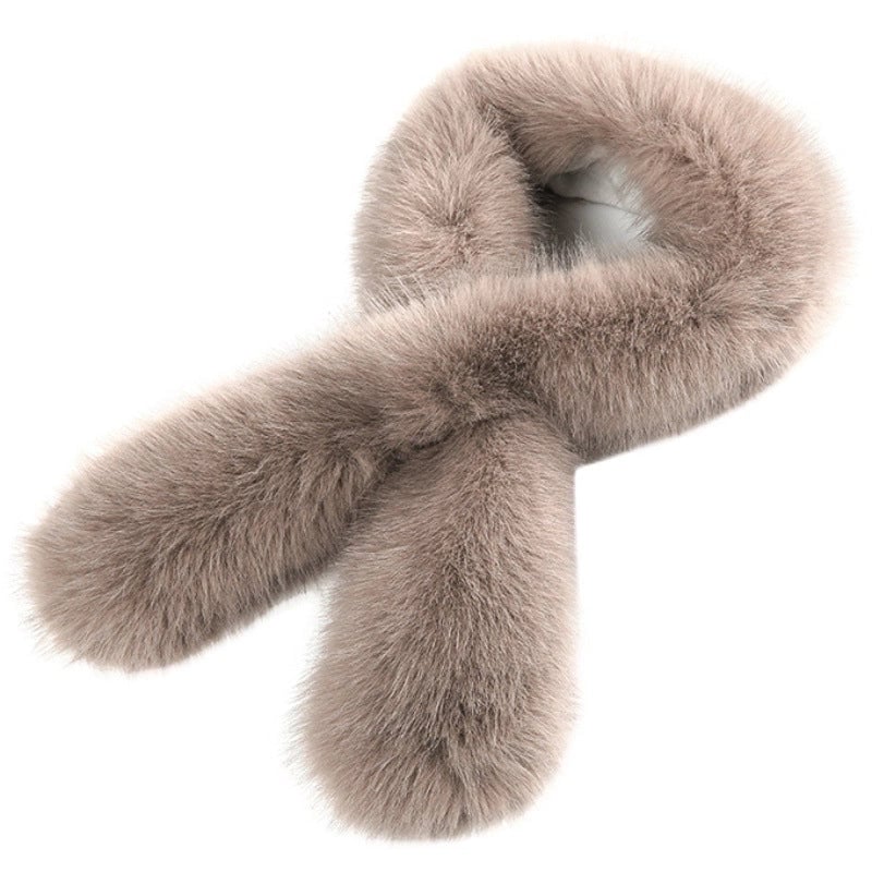 Women's Sweet Solid Color Imitation Fur Scarf