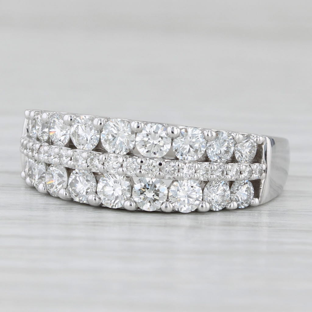 1.31ctw Diamond Ring 14k White Gold Size 8 Wedding Anniversary Band